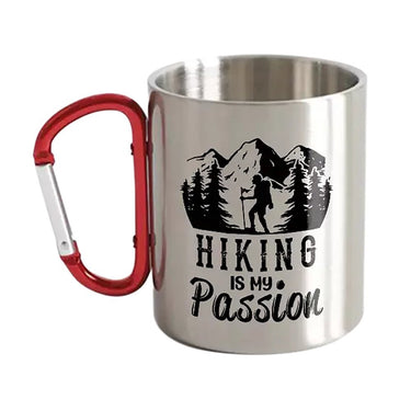 Hiking Is My Passion Stainless Steel Double Wall Carabiner Mug 10oz